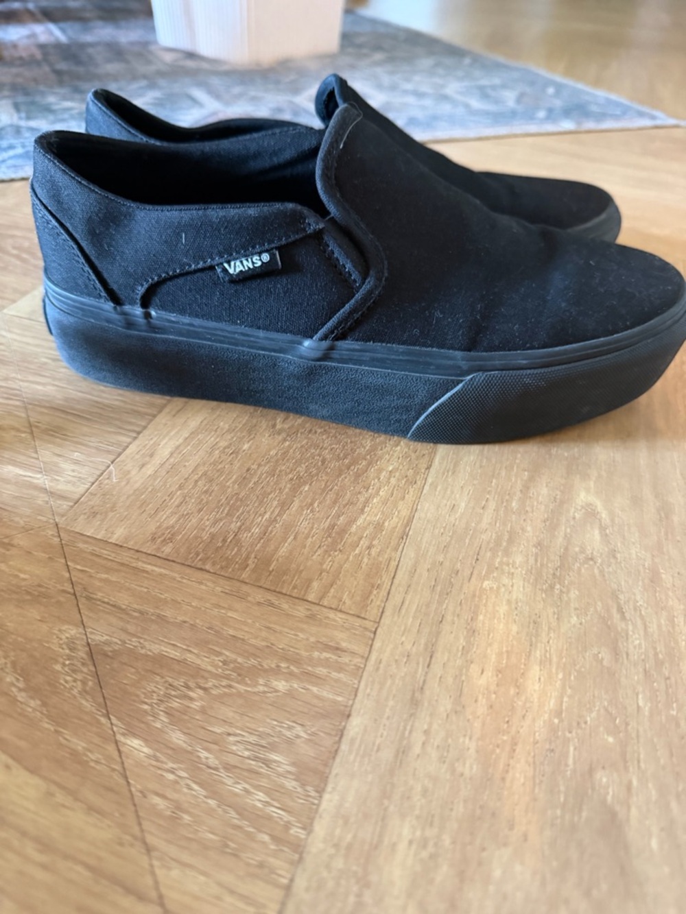 Vans Black Slip-On Platform Sneakers
